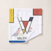 心地よい新可塑主義アートモノグラム。レターV バスタオルセット (ウォッシュタオル)