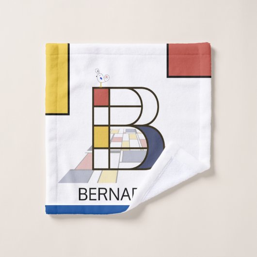 心地よい新可塑主義アートモノグラム。文字B バスタオルセット (ウォッシュタオル)