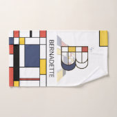 心地よい新可塑主義アートモノグラム。文字B バスタオルセット (ハンドタオル)