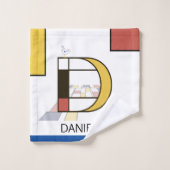 心地よい新可塑主義アートモノグラム。文字D バスタオルセット (ウォッシュタオル)