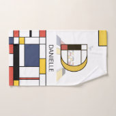 心地よい新可塑主義アートモノグラム。文字D バスタオルセット (ハンドタオル)