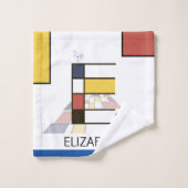 心地よい新可塑主義アートモノグラム。文字E バスタオルセット (ウォッシュタオル)