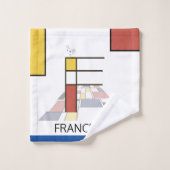 心地よい新可塑主義アートモノグラム。文字F バスタオルセット (ウォッシュタオル)