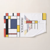 心地よい新可塑主義アートモノグラム。文字F バスタオルセット (ハンドタオル)