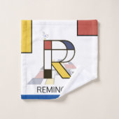 心地よい新可塑主義アートモノグラム。文字R バスタオルセット (ウォッシュタオル)