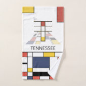 心地よい新可塑主義アートモノグラム。文字T バスタオルセット (ハンドタオル)