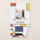 心地よい新可塑主義アートモノグラム。文字U バスタオルセット (ハンドタオル)