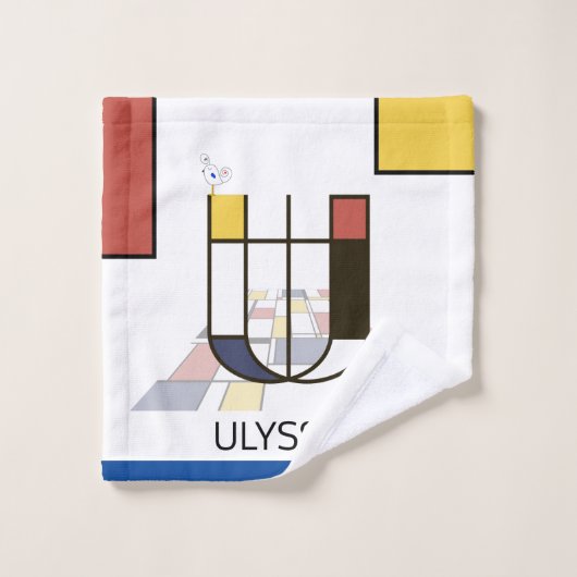 心地よい新可塑主義アートモノグラム。文字U バスタオルセット (ウォッシュタオル)