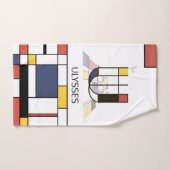 心地よい新可塑主義アートモノグラム。文字U バスタオルセット (ハンドタオル)