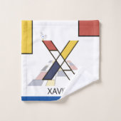 心地よい新可塑主義アートモノグラム。文字X バスタオルセット (ウォッシュタオル)