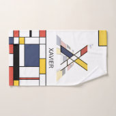 心地よい新可塑主義アートモノグラム。文字X バスタオルセット (ハンドタオル)