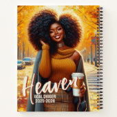 心地よい服装の湾曲したアフリカ系アメリカ人秋 ノートブック (裏面)