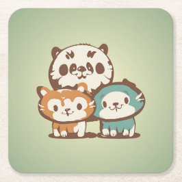 心地よい猫 スクエアペーパーコースター