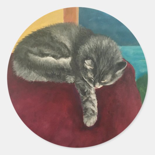 心地よい猫 ラウンドシール (正面)