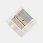 心地よい砂とヘロン湖の生活サンドタスティック 縁ありカクテルナプキン (角)