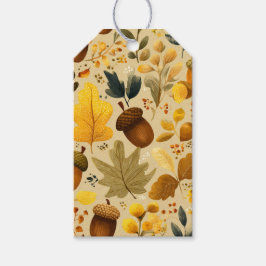 心地よい秋のアコリ離れンとイエローブラウン ギフトタグ
