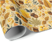 心地よい秋のアコリ離れンとイエローブラウン ラッピングペーパー (ロールコーナー)