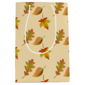 心地よい秋のメープル葉ズのオ葉ーク ミディアムペーパーバッグ (正面)