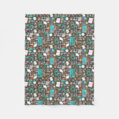 心地よい科学及び化学パターン フリースブランケット (正面)