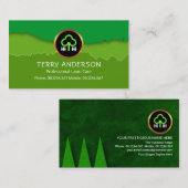 心地よい緑の風景を重ねた芝生庭師(気に庭師) 名刺 (正面/裏面)