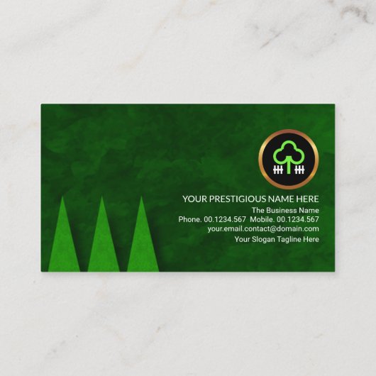 心地よい緑の風景を重ねた芝生庭師(気に庭師) 名刺 (裏面)