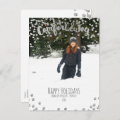 心地よい&ジョイシルバーホリデークリスマスフォト シーズンポストカード (正面/裏面)