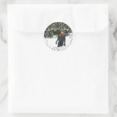 心地よい&ジョイシルバーホリデークリスマスフォト ラウンドシール (バッグ)