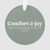心地よい&ジョイモダンセージミニマルグリーンクリスマス オーナメント (正面)