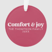 心地よい&ジョイモダンミニマリストピンククリスマス オーナメント (正面)