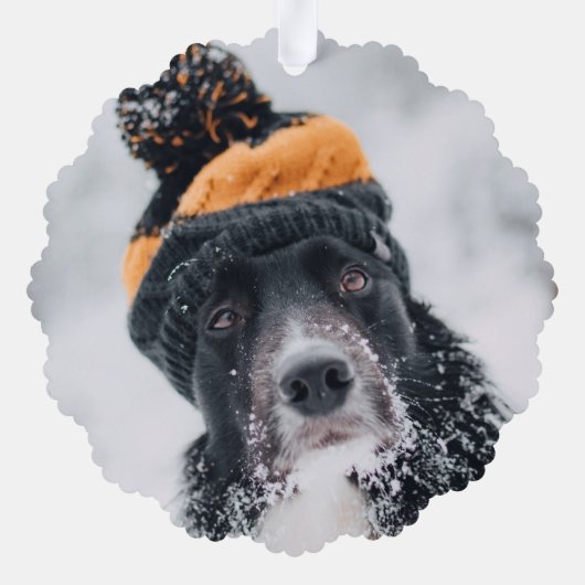 心地よい&ジョイモダンミニマルティール(緑がかった色)クリスマス オーナメントカード (裏面)