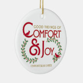 心地よい&ジョイレッド(鳥)ショウジョウコウカンチョウパーソナライズされたオーナメント セラミックオーナメント (右)