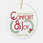 心地よい&ジョイレッド(鳥)ショウジョウコウカンチョウパーソナライズされたオーナメント セラミックオーナメント (左)