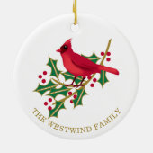 心地よい&ジョイレッド(鳥)ショウジョウコウカンチョウパーソナライズされたオーナメント セラミックオーナメント (裏面)