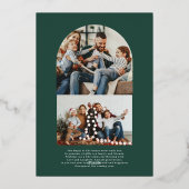 心地よい&ジョイ |クリスマスフォトホリデーカード 箔シーズンカード (裏面)