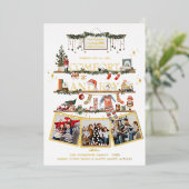 心地よい&ジョイ |クリスマスフォトホリデーカード 箔シーズンカード (立ち正面)