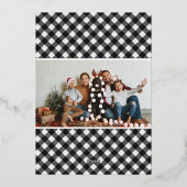 心地よい&ジョイ |クリスマスフォトホリデーカード 箔シーズンカード (裏面)