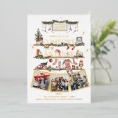 心地よい&ジョイ |クリスマスフォトホリデーカード 箔シーズンカード (立ち正面)