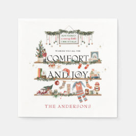 心地よい&ジョイ |メリークリスマスパーティー スタンダードカクテルナプキン