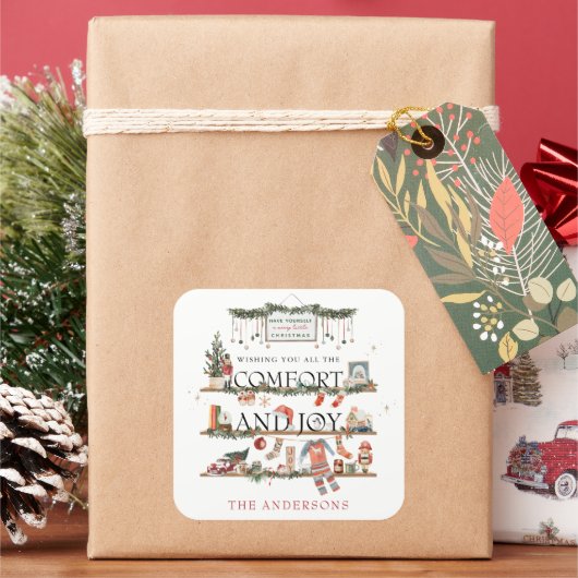 心地よい&ジョイ |リトルメリークリスマス スクエアシール (クリスマス)