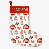 心地よい&ジョイ |水彩クリスマスイラストレーション スモールクリスマスストッキング (正面)