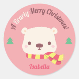 心地良いクリスマス・ホリデー・グリーティング ラウンドシール