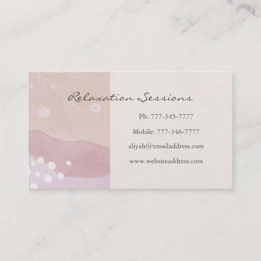 心地良いピンクパステルボホメディタクティカルビジネスカード 名刺 (裏面)