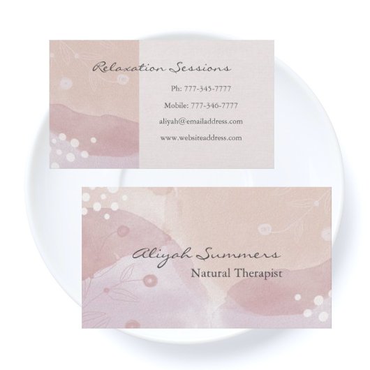 心地良いピンクパステルボホメディタクティカルビジネスカード 名刺