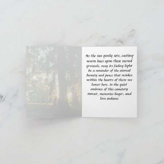 心地良い夕日 カード (内部)