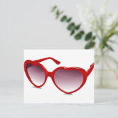 心型クールサングラスデザイン ポストカード (スタンド正面)