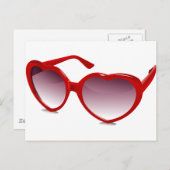 心型クールサングラスデザイン ポストカード (正面/裏面)