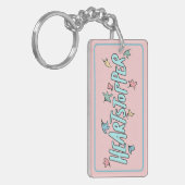 心当パーソナライズされたたりのピンク キーホルダー (正面左)
