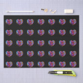 心形カラフルバラ-ティッシュペーパー 薄葉紙 (クラフト)