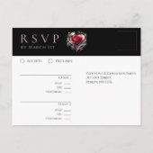 心形モダンバラ-RSVP-s結婚- ポストカード (裏面)