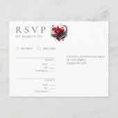 心形モダンバラ-RSVP-s結婚- ポストカード (裏面)